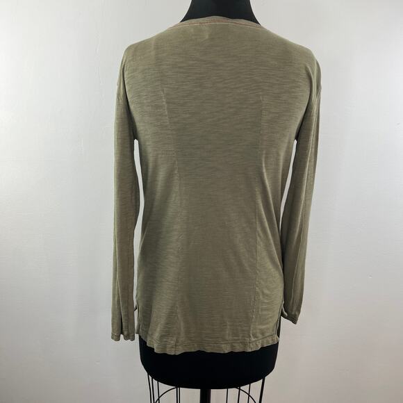 Hartford Alternative Classics Olive Green Long Sleeve 100% Cotton Top Size 1 - Picture 2 of 7